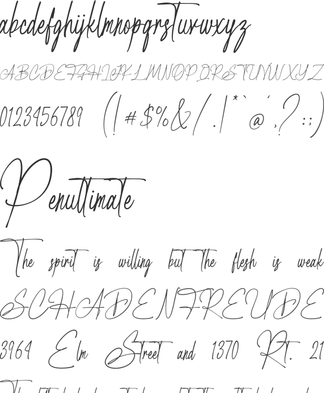 Handwritania font preview