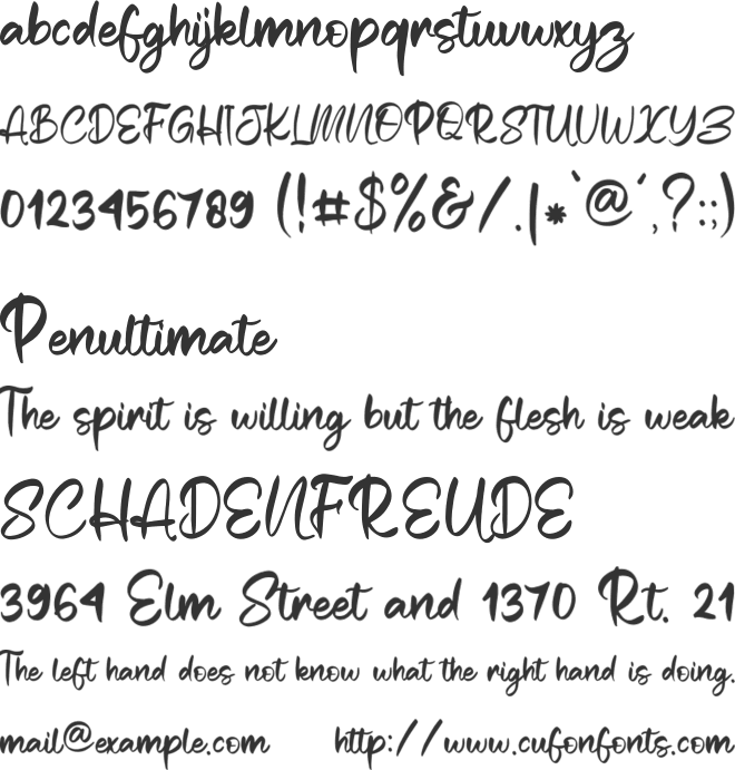 Claudias font preview