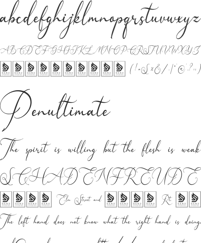 Gladyamor font preview