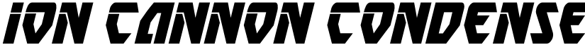 Ion Cannon Condensed Italic font