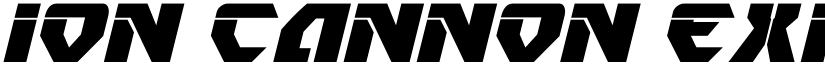 Ion Cannon Expanded Italic font