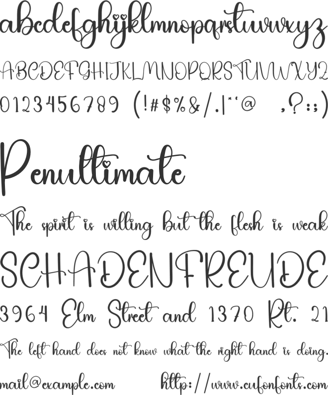 Rainy font preview