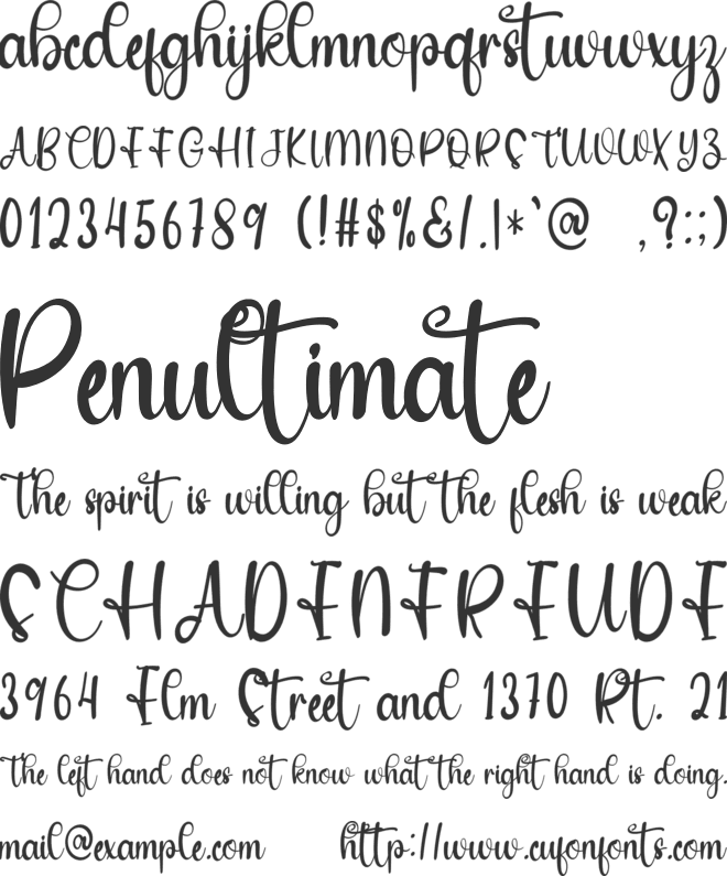 Baby Ayana font preview