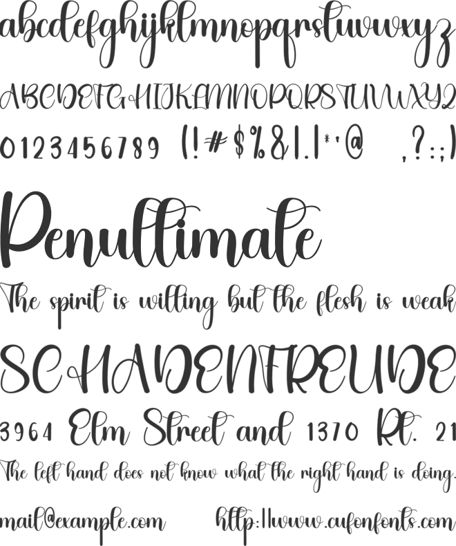 Baking font preview