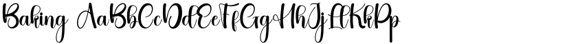 Baking font