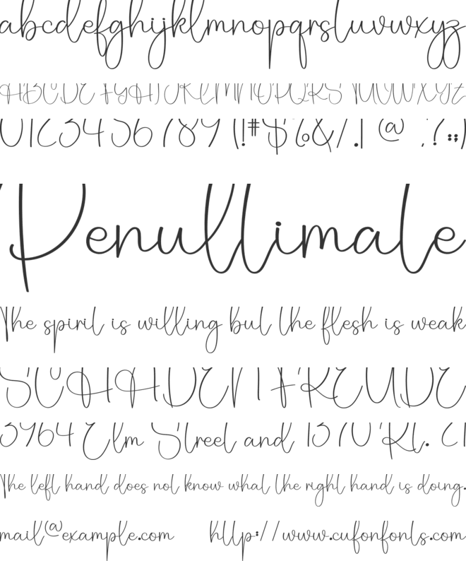 History font preview