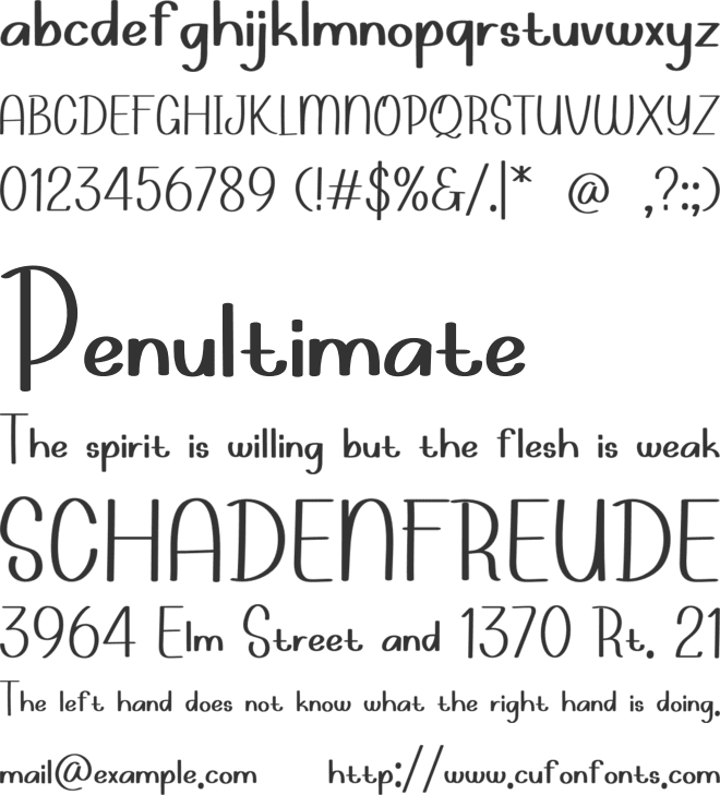 Canda cartoon font preview