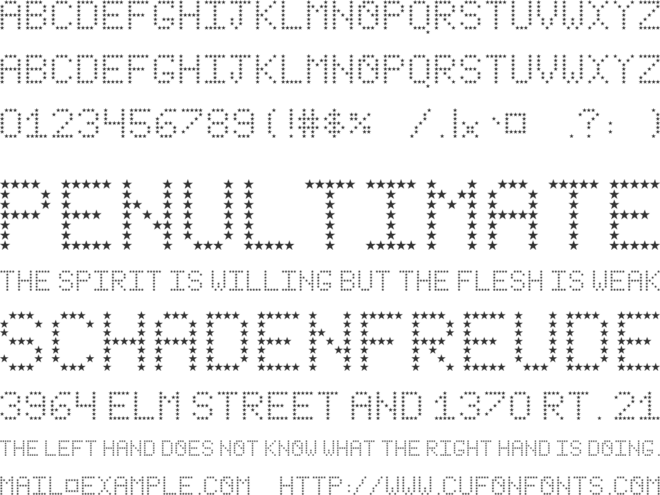 Stars Revenge font preview