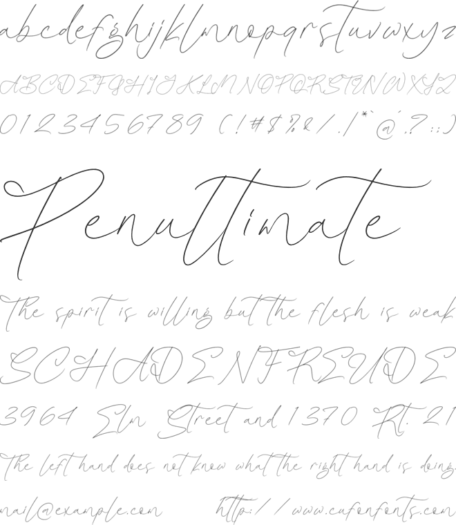 Brookside Pasture font preview