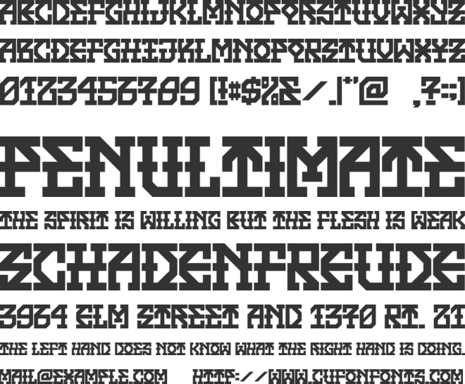 FCZL Font font preview