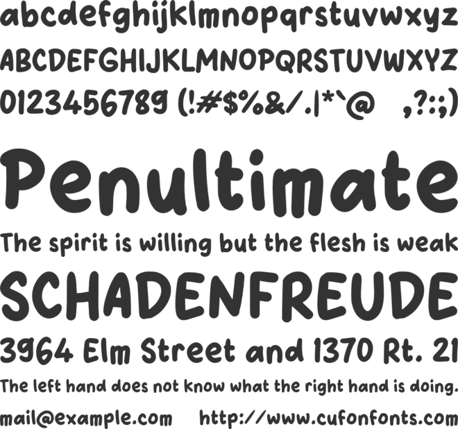 Unyu Cartoon font preview