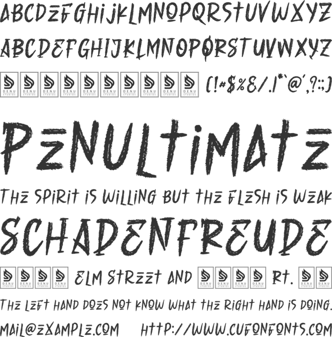 Rawra Brush font preview