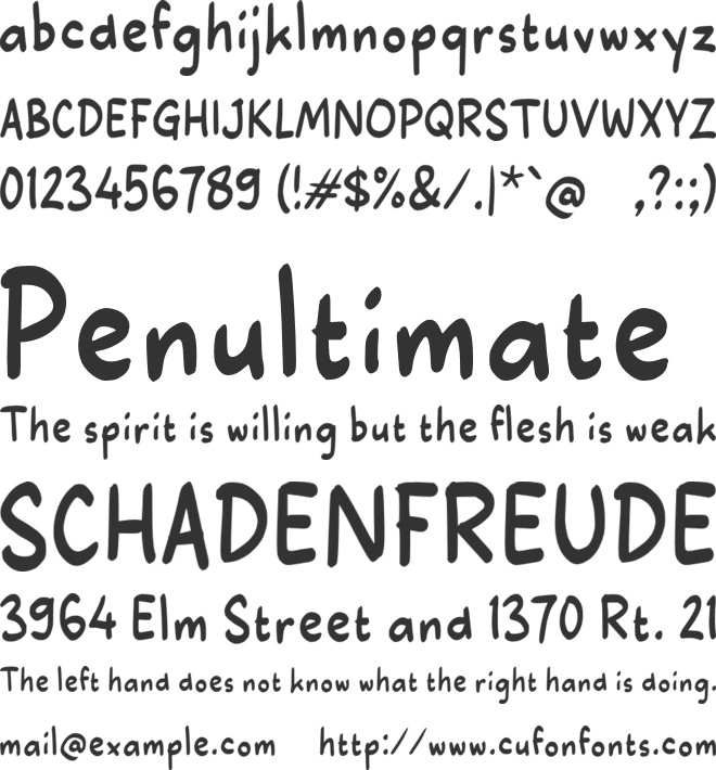 Ubangoze font preview