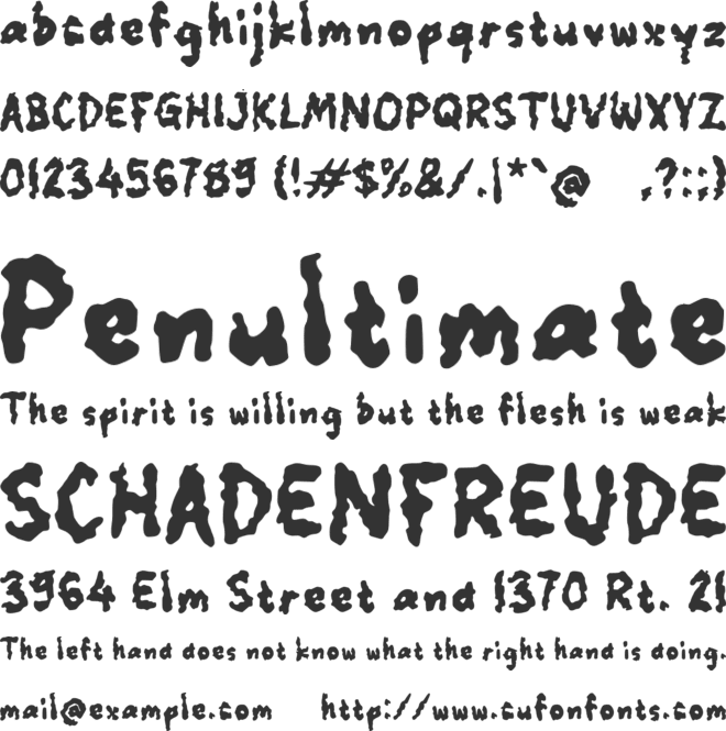 Uangepane font preview