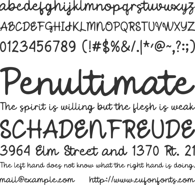 Funny Elephant font preview