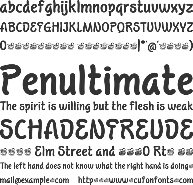 Tooh Byawin Trial font preview