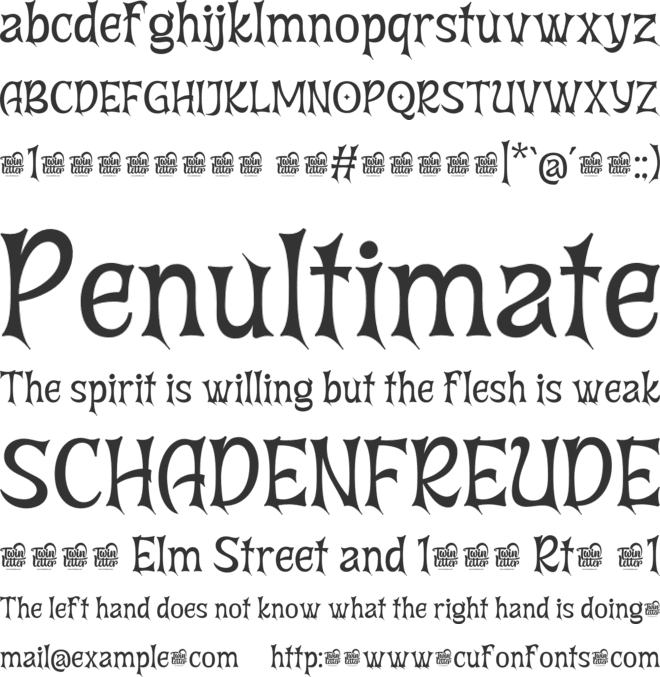 Age Of Tacimat Trial font preview