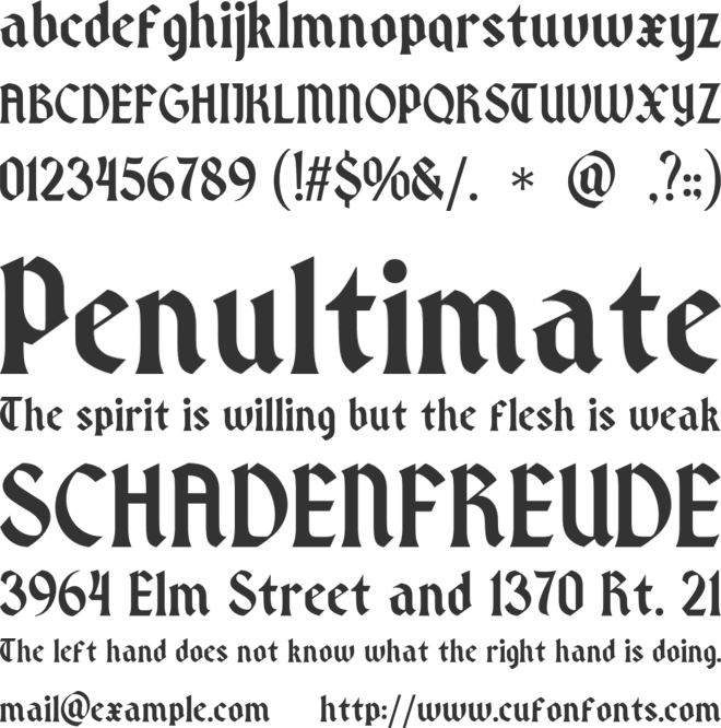 Dreamhour font preview