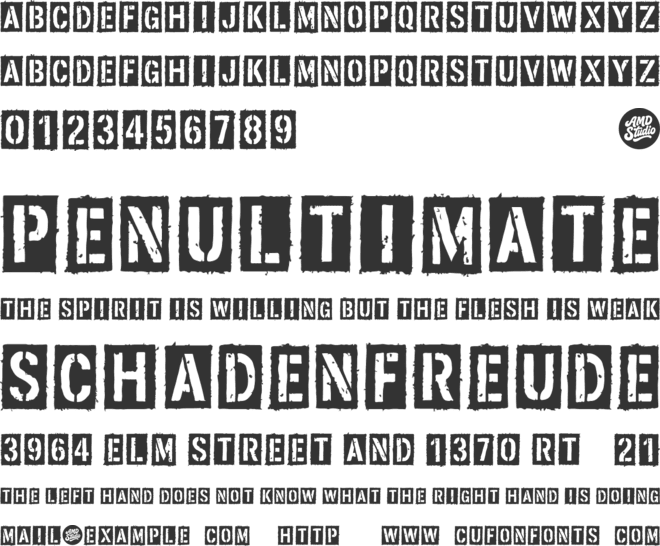 AMD Trash Block font preview