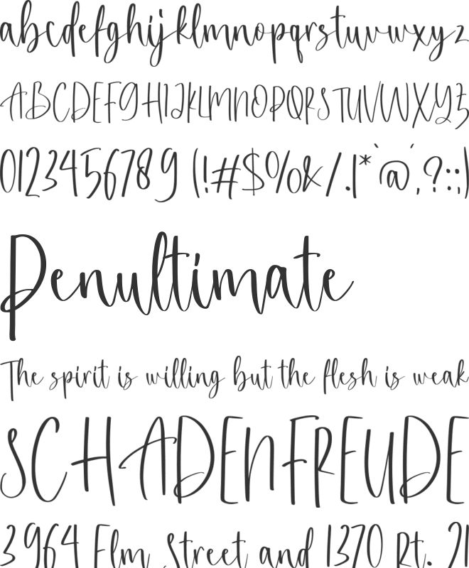 Vallimah font preview