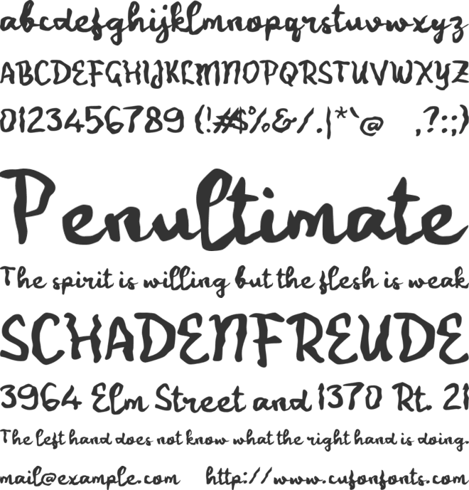 Uhiyako Letter font preview