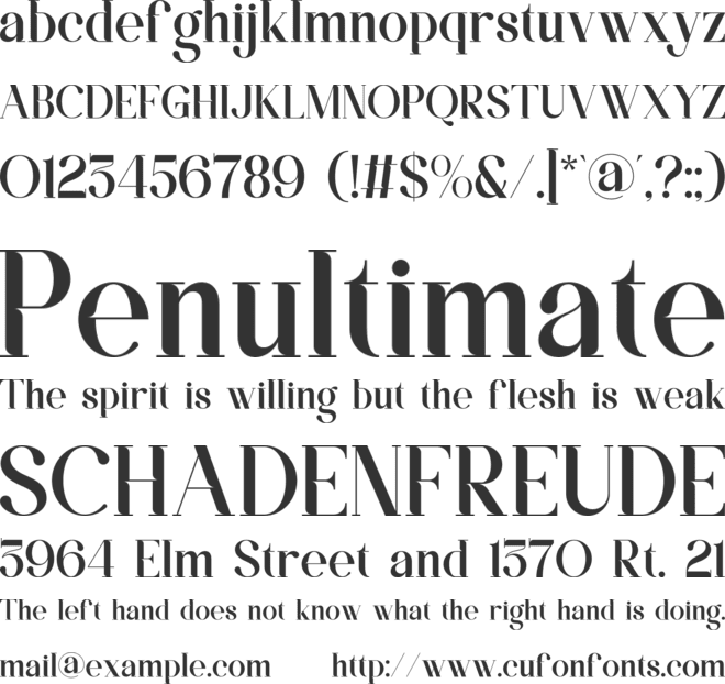 Trentia font preview