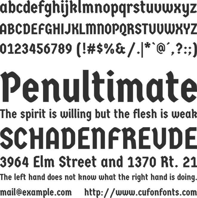 Germania One font preview