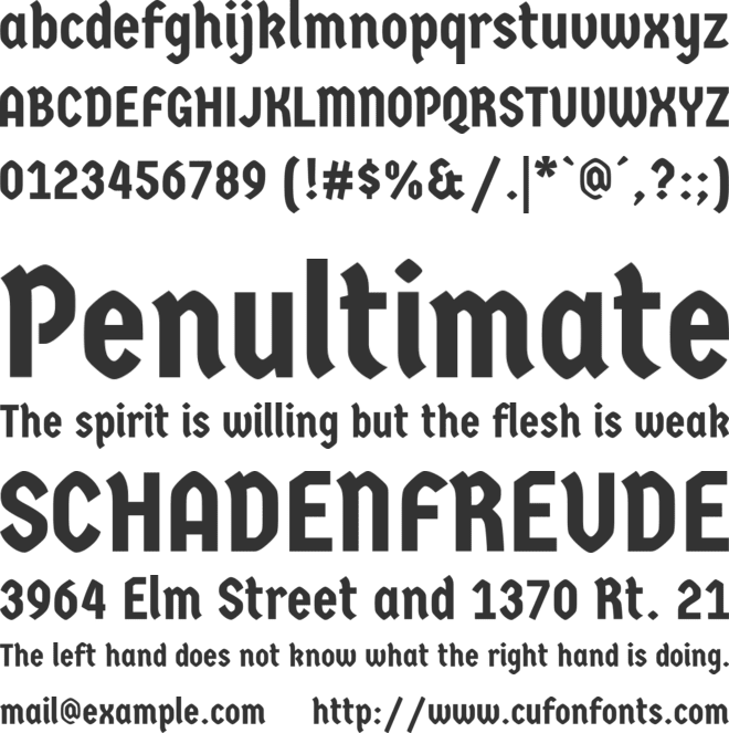 Germania One font preview
