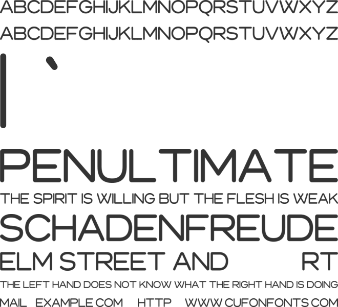 Pensile Round font preview