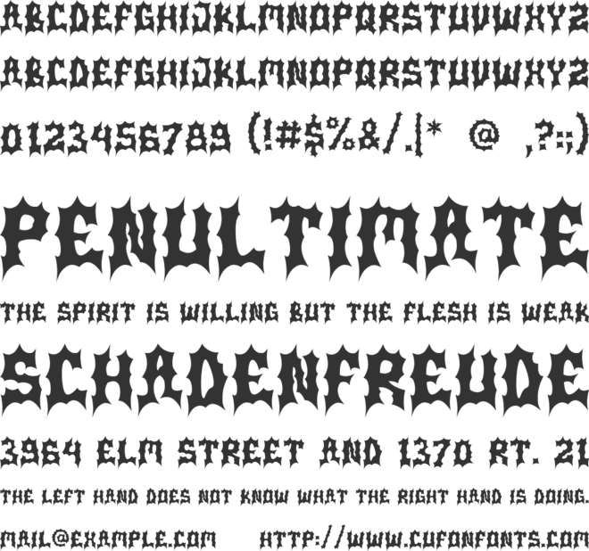 Black Sanctum font preview