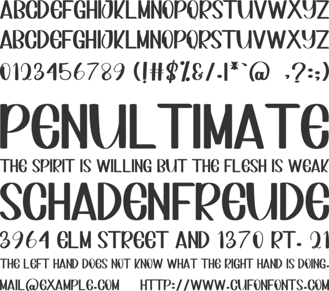My Baby font preview