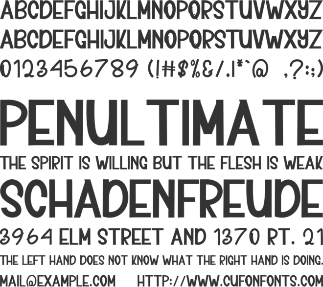 Simple Nature font preview