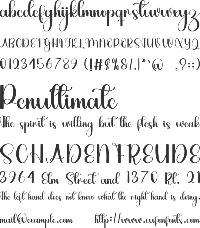 Fairy font preview