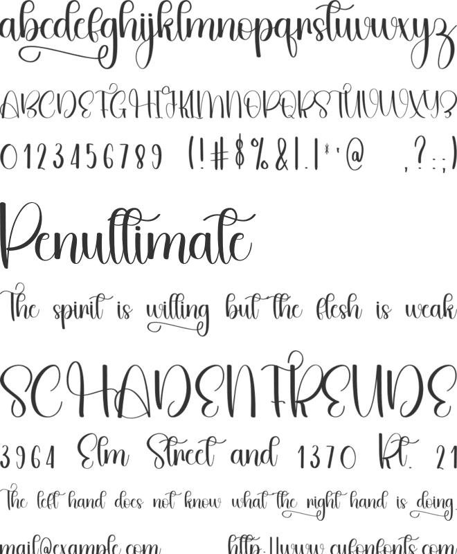 Beaulty Wedding font preview