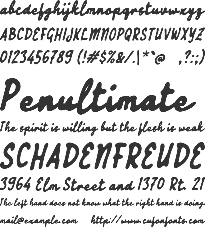 Ulehayo font preview