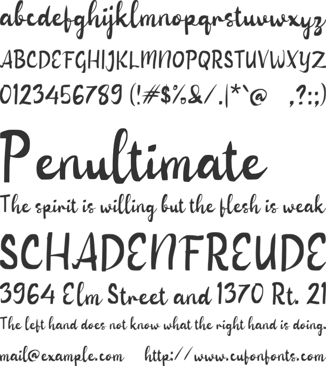 Urasakne font preview