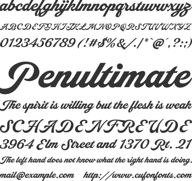 Nineties Party Club font preview