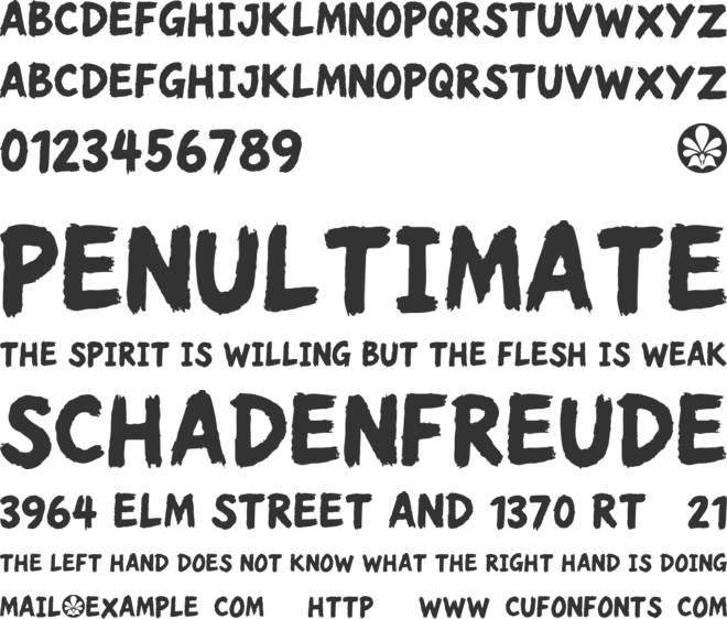 Screaming Brush font preview