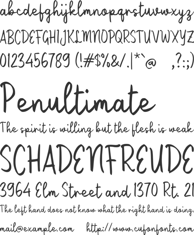 Uharesya font preview