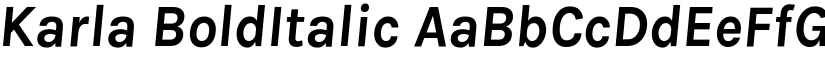 Karla BoldItalic font