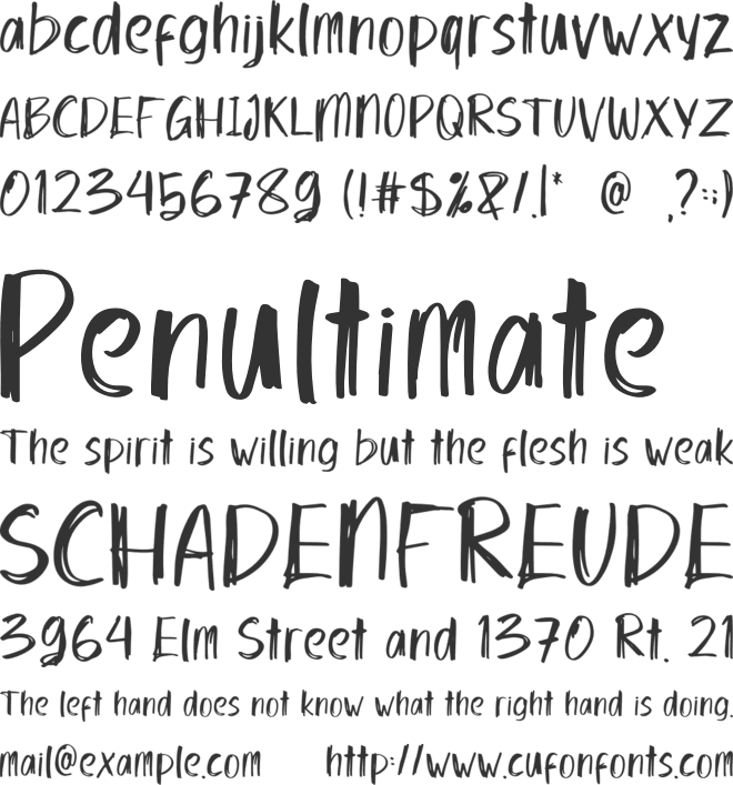 HandRush font preview