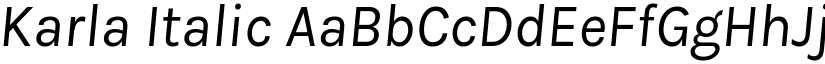 Karla Italic font