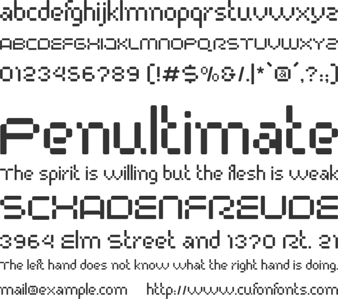 Pixel Space Free Personal Use font preview