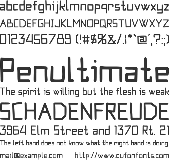 One Squared Equals One font preview