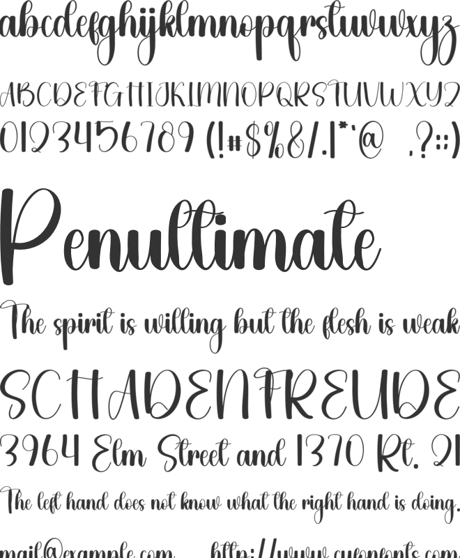 Finish font preview