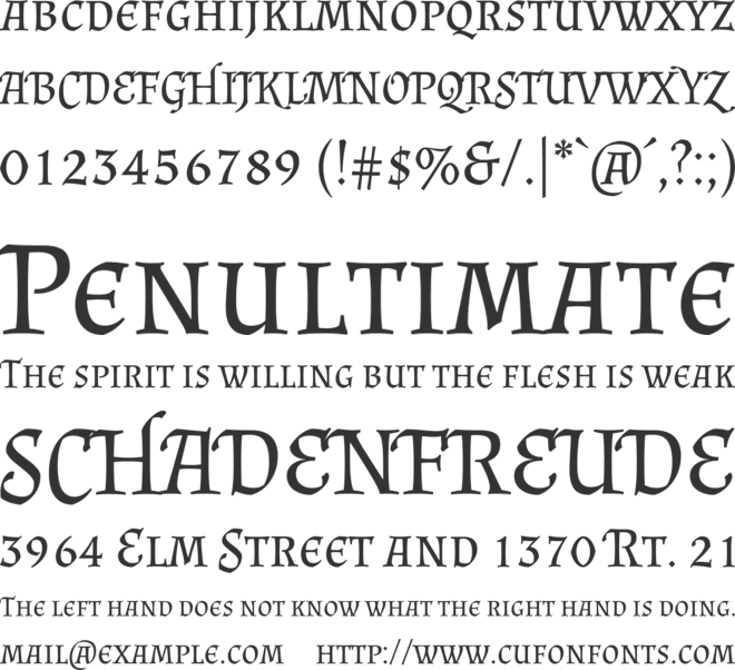 Almendra SC font preview