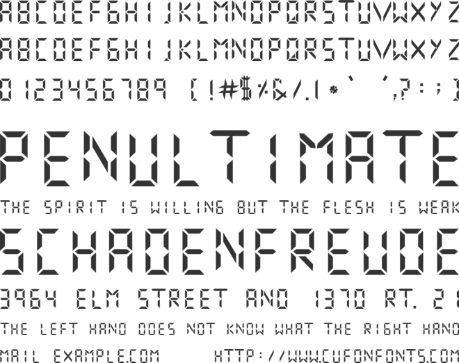 Digital Numbers font preview