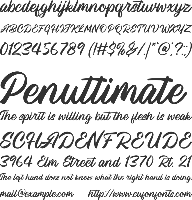 Begalin font preview