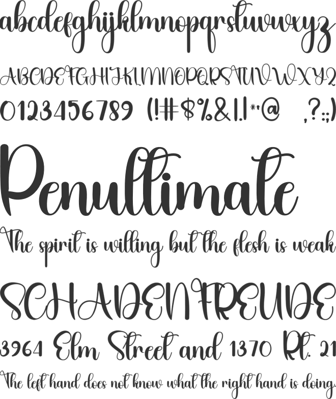 Wedding1 font preview