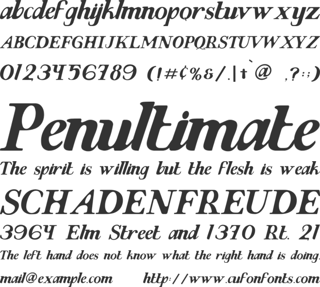 Evoke font preview